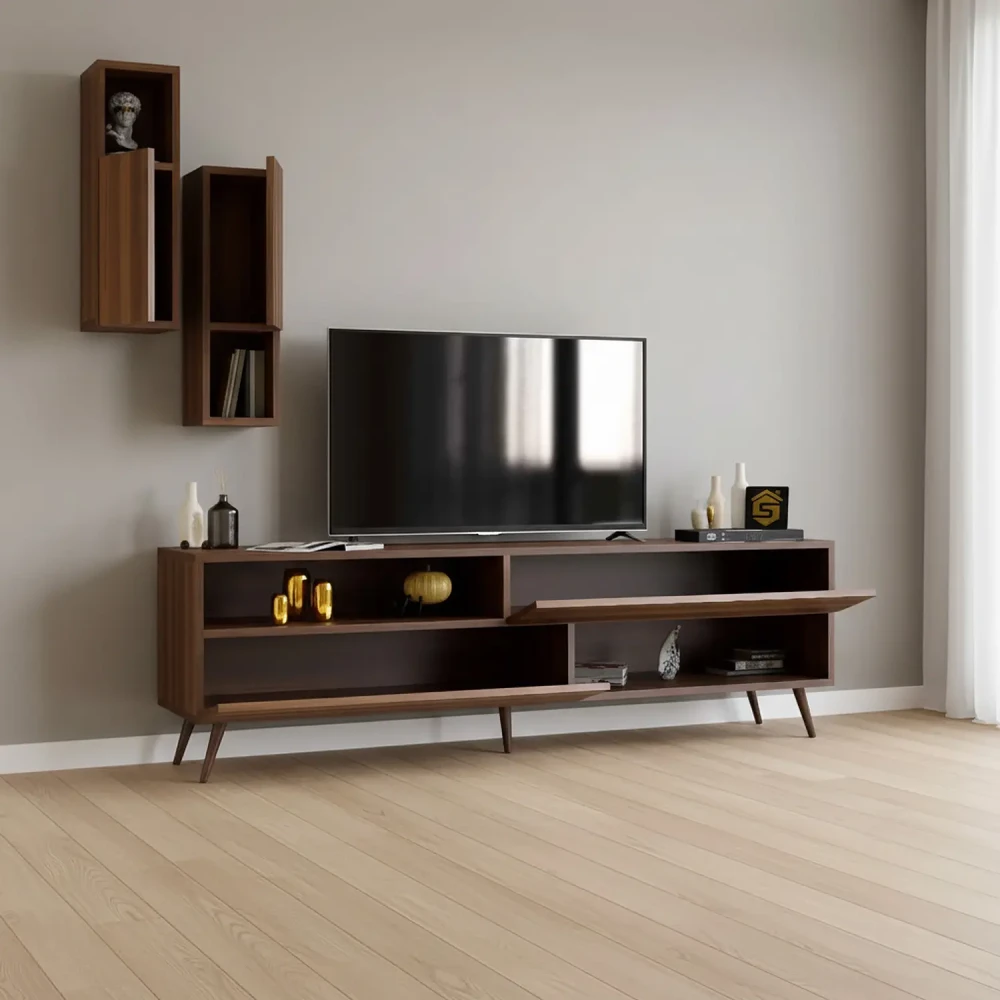 طاولة تلفزيون مودرن لون بني 03