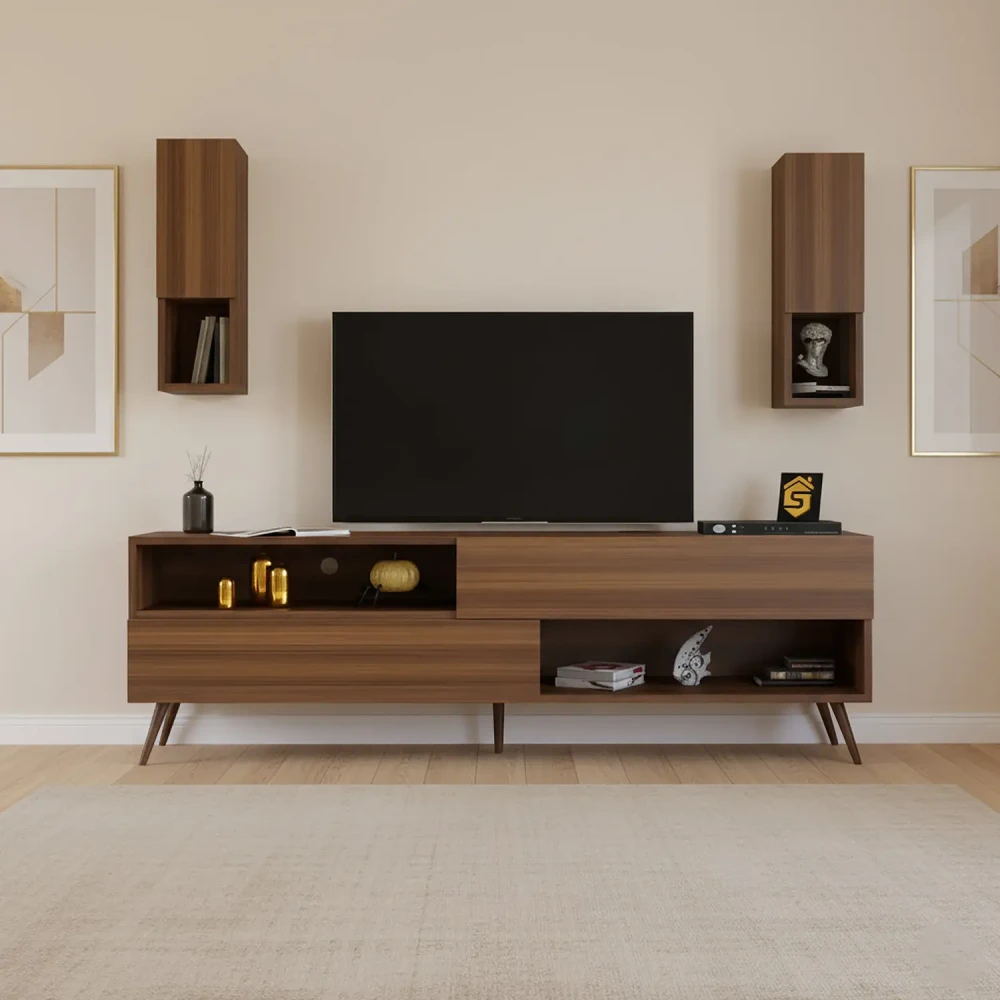 طاولة تلفزيون مودرن لون بني 03