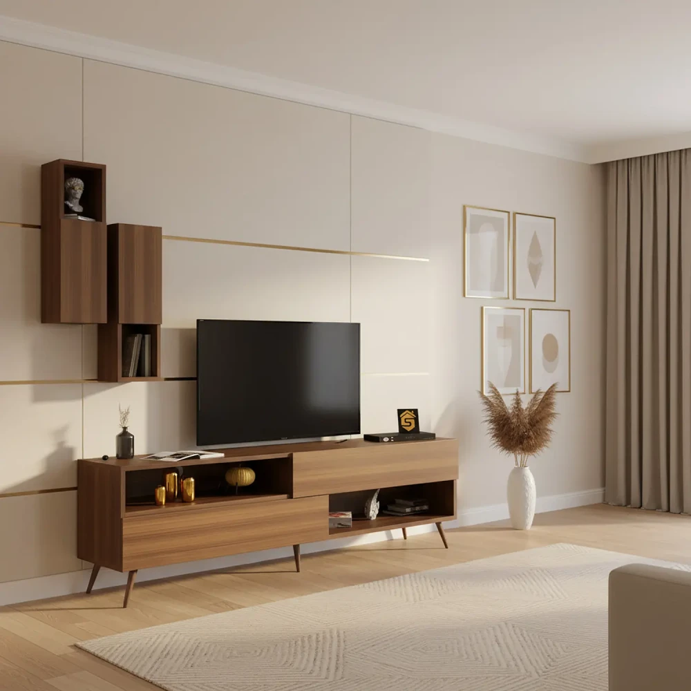 طاولة تلفزيون مودرن لون بني 03