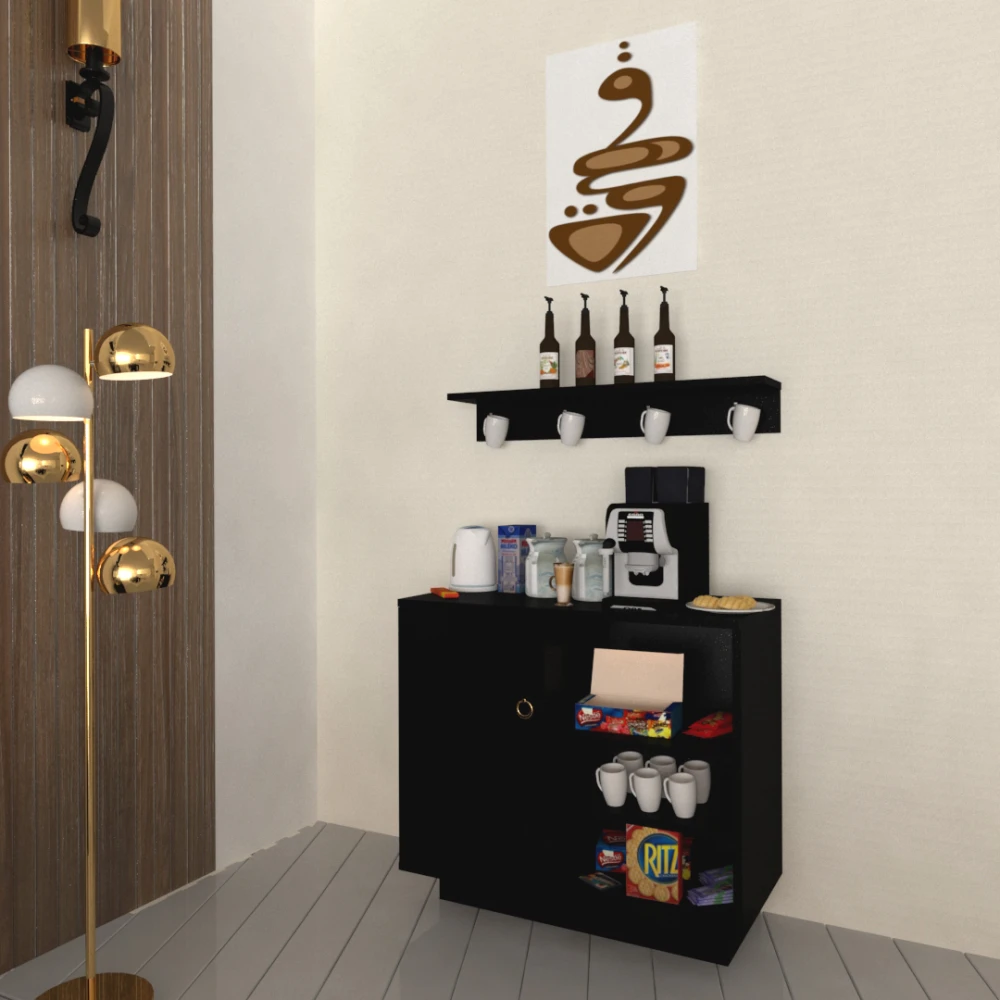 طقم طاولات تصميم عصري لون أسود 0145