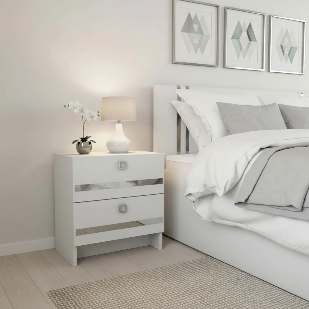 سرير نوم خشب فردي لون أبيض 0094