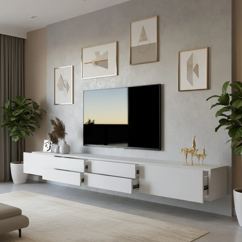 طاولة بلازما معلقة لون ابيض 129