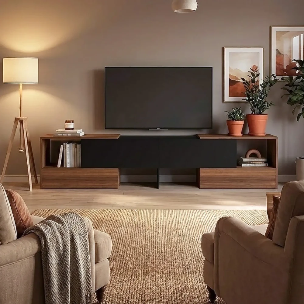 طاولة شاشة قابلة للتعديل لون بني مع اسود 132