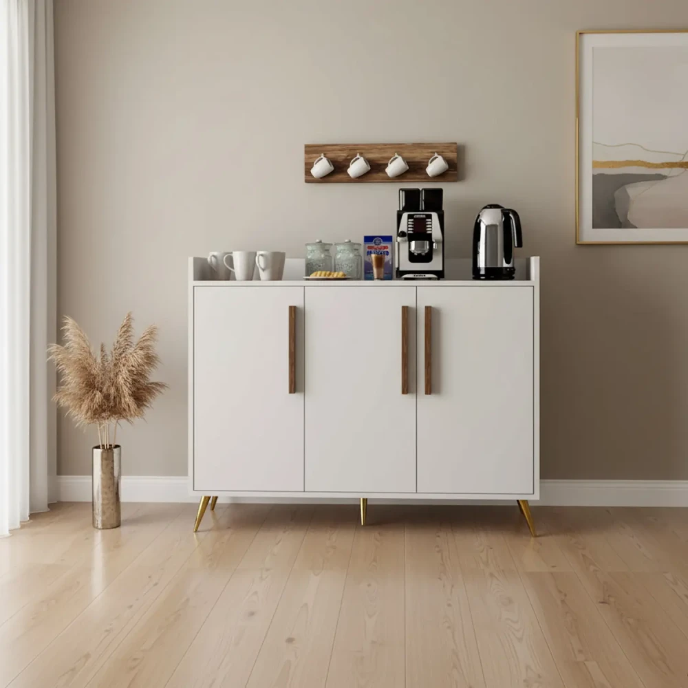 ركن كوفي تصميم تركي أبيض مع بني 0329