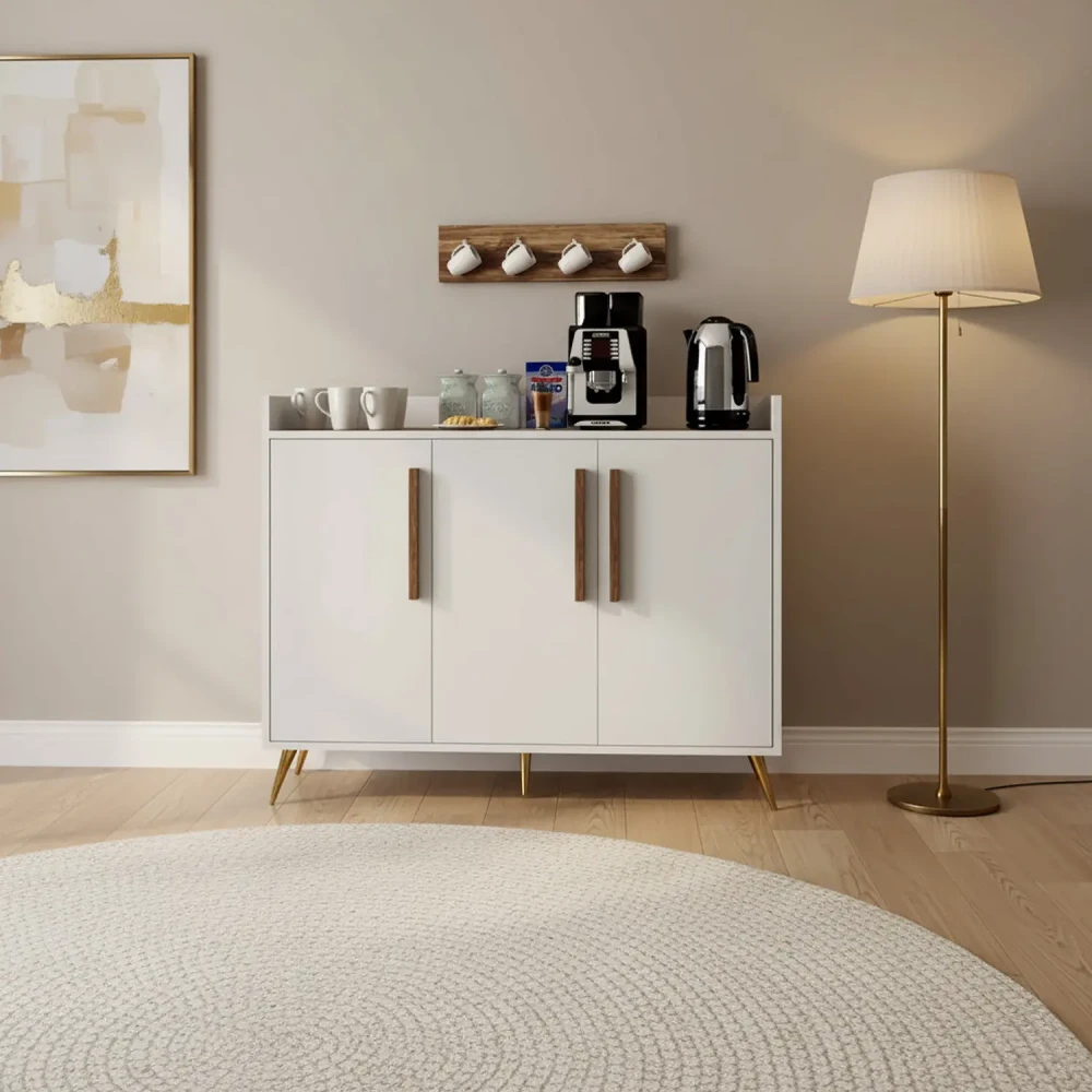 ركن كوفي تصميم تركي أبيض مع بني 0329