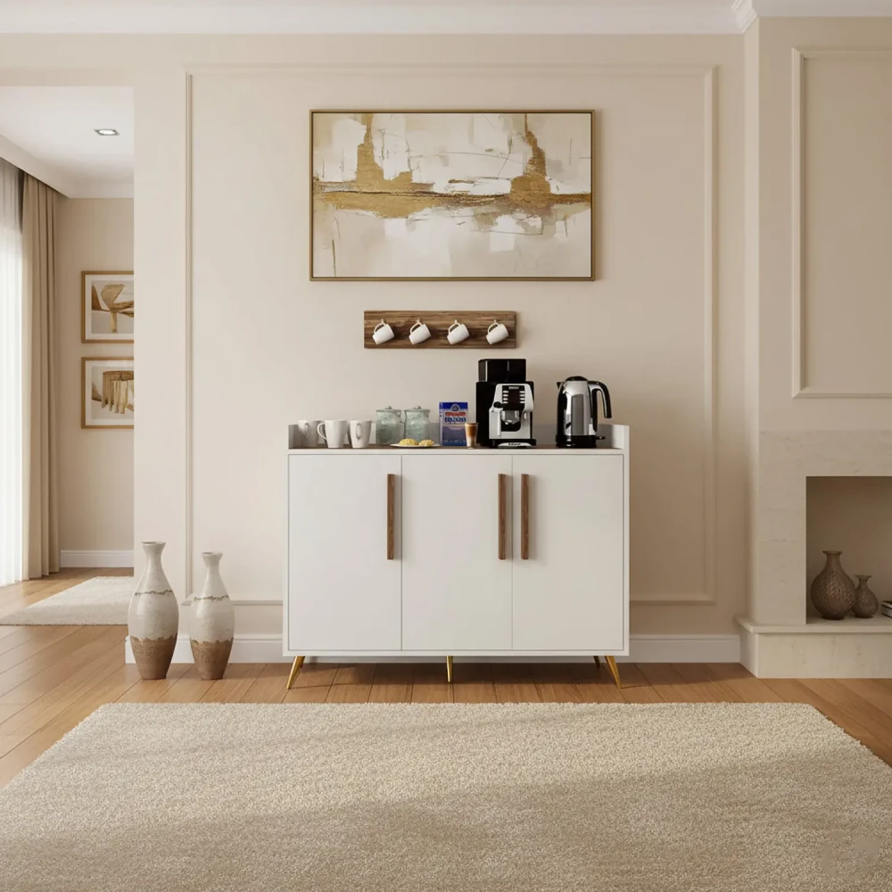 ركن كوفي تصميم تركي أبيض مع بني 0329