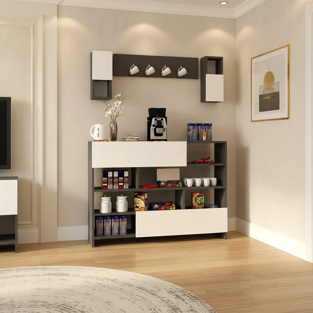 ركن قهوة لون أبيض مع رمادي 0316