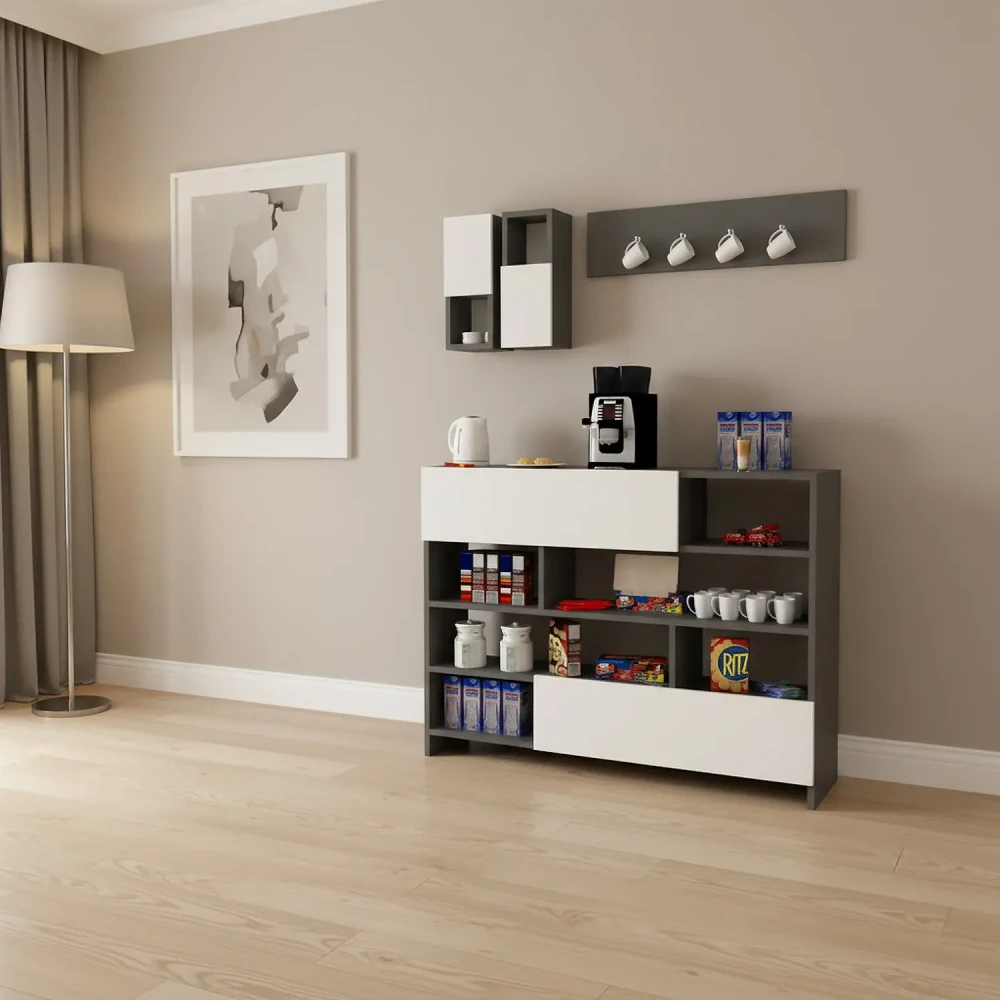 ركن قهوة لون أبيض مع رمادي 0316