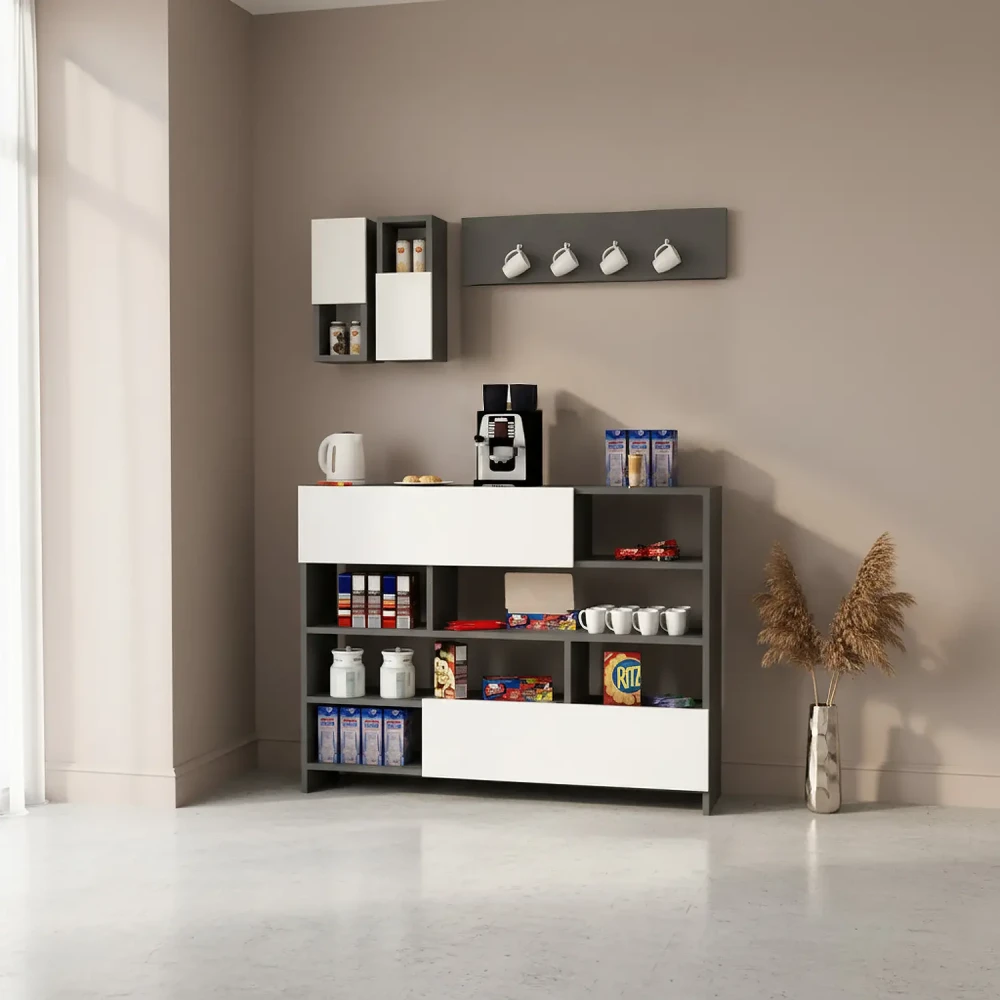 ركن قهوة لون أبيض مع رمادي 0316