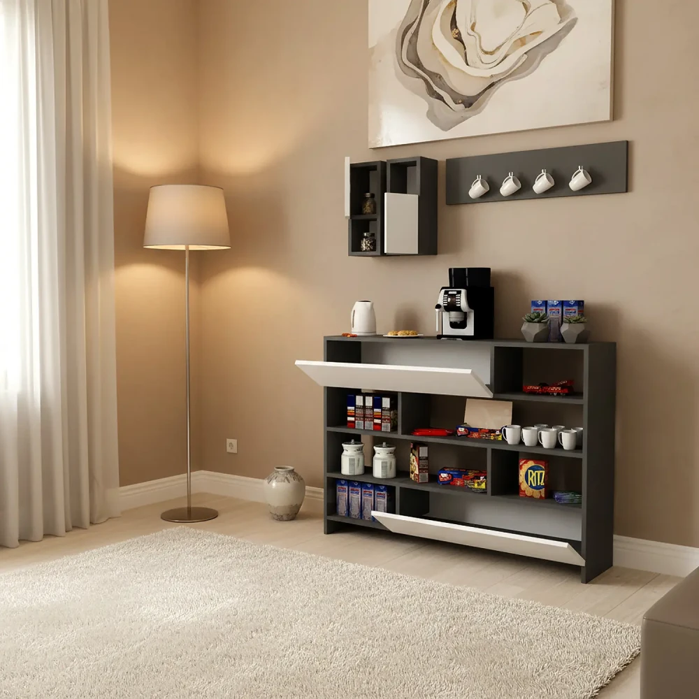 ركن قهوة لون أبيض مع رمادي 0316