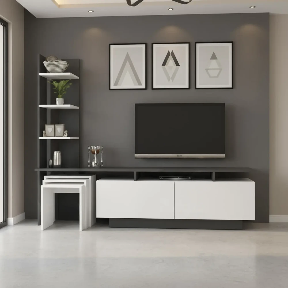 طاولة شاشة مع 3 طاولات خدمة 85