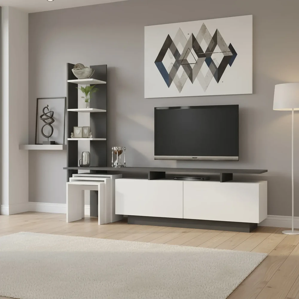 طاولة شاشة مع 3 طاولات خدمة 85