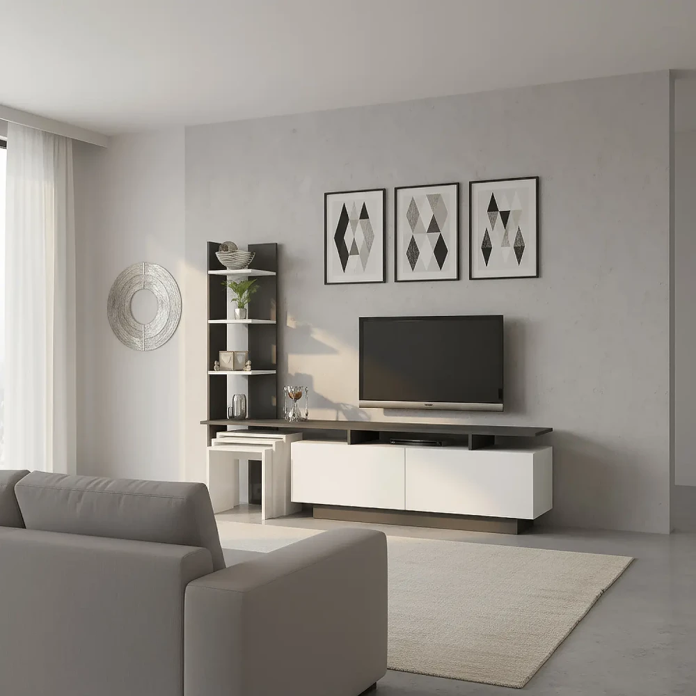 طاولة شاشة مع 3 طاولات خدمة 85