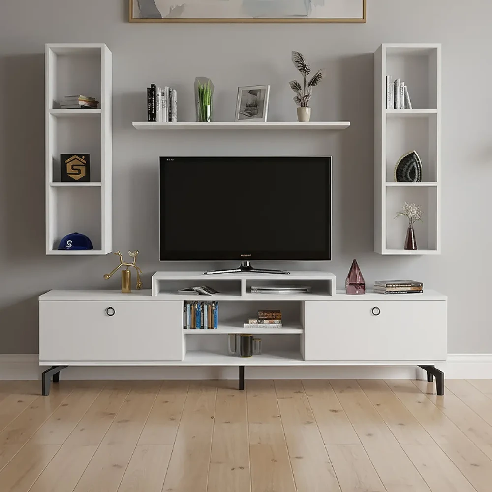 طقم طاولات لون أبيض 0123