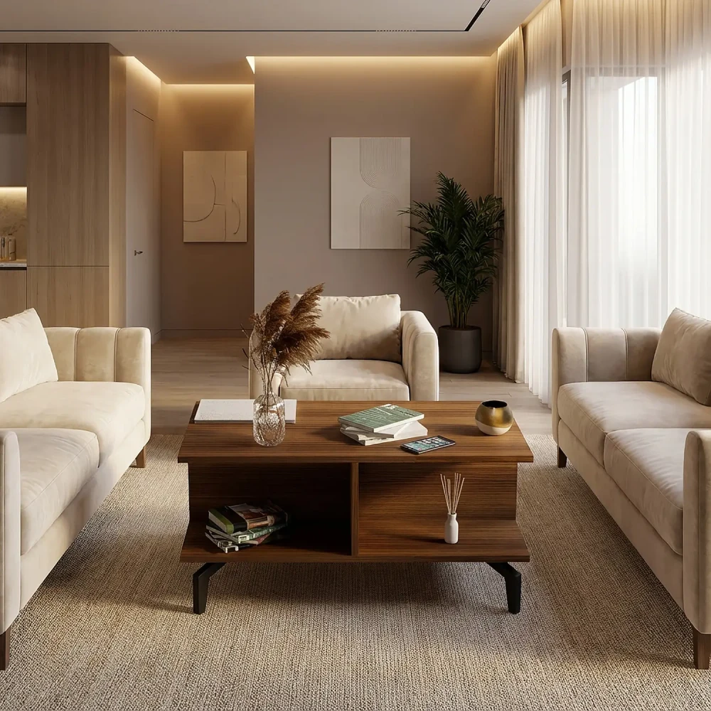 طقم طاولات لون بني 0122