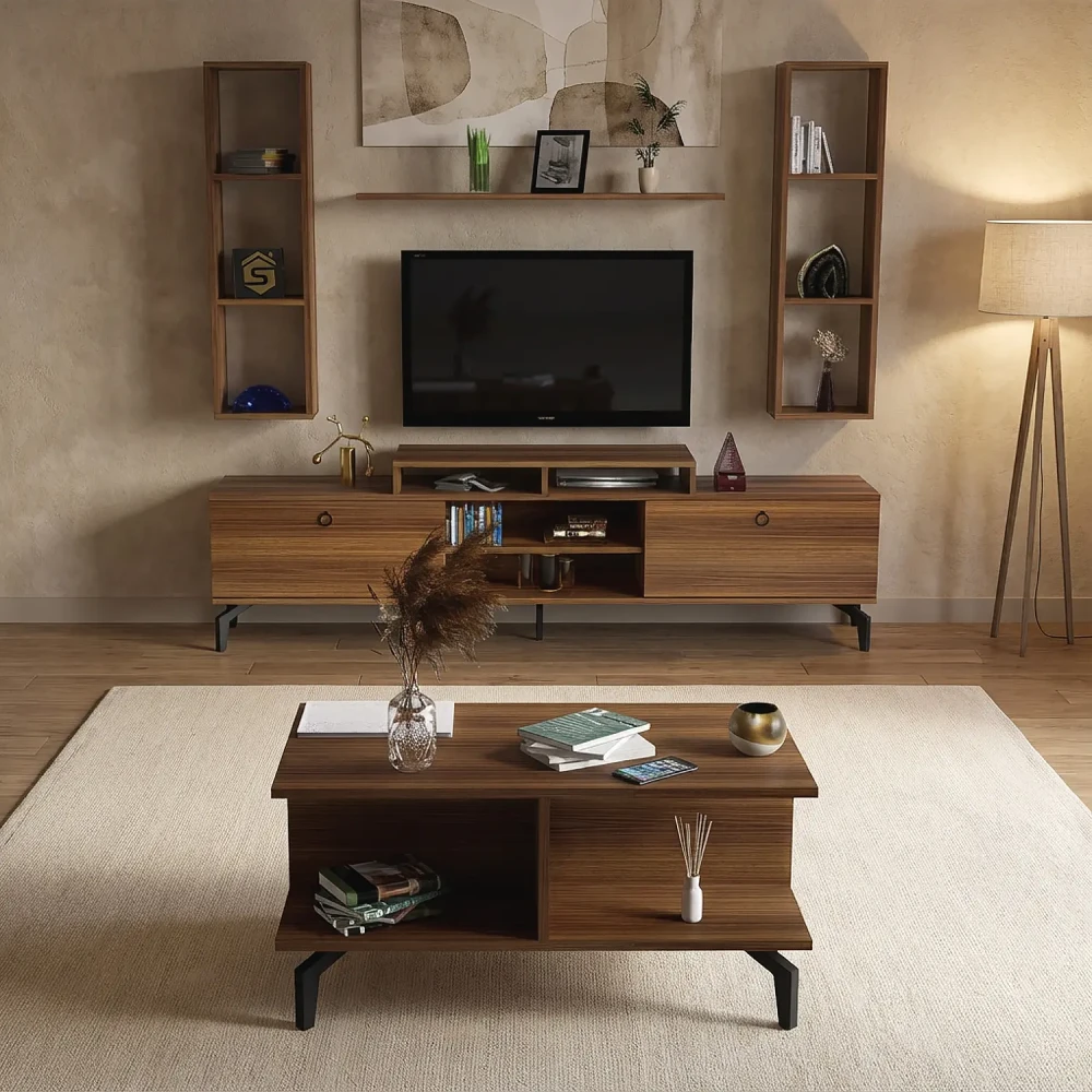 طقم طاولات لون بني 0122