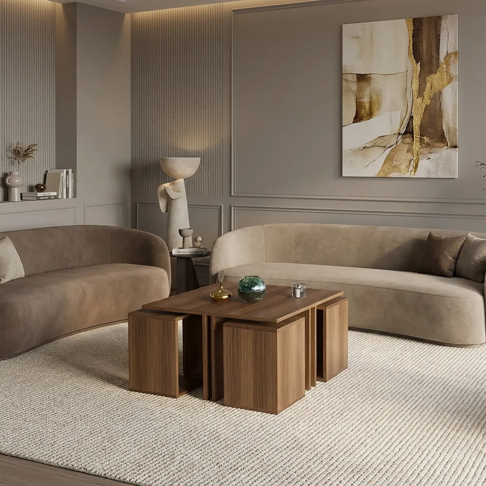 طقم طاولات لون بني 0116