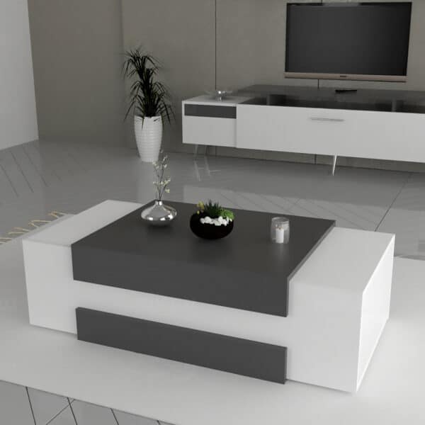 طاولة وسط لون أبيض مع رمادي 0238