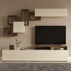 طاولة تلفزيون بني وبيج Elit2 107