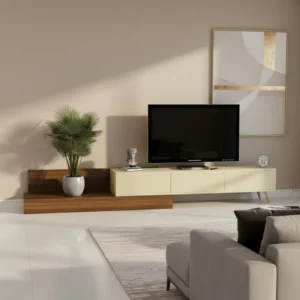 طاولة مودرن لون بيج مع بني 115