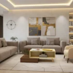 طاولة وسط مودرن بيج مع بني 0246