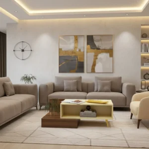 طاولة وسط مودرن بيج مع بني 0246