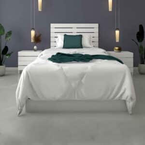 سرير نوم خشب فردي لون أبيض 0093