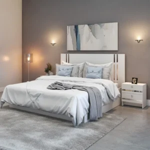 سرير نوم خشب لون أبيض 0091