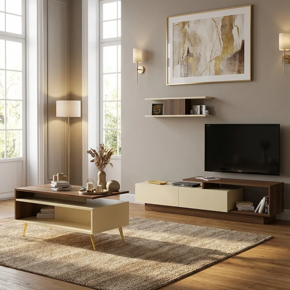 طقم طاولات تلفزيون و طاولة قهوة 0160