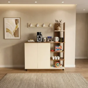 ركن قهوة برفوف لون بيج مع بني 0311