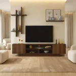 مكتبة شاشة تلفزيون لون بني 39