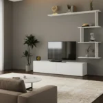 طاولة تلفاز لون أبيض 17