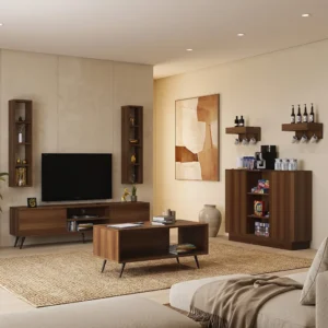 طقم طاولات مودرن لون بني 0119
