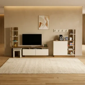 طقم طاولات بيج مع بني 0129